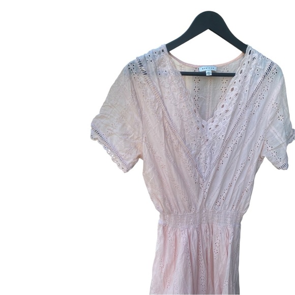 Stellah Eyelet Scalloped Smocked Waist Dress I Size: L - Picture 4 of 8